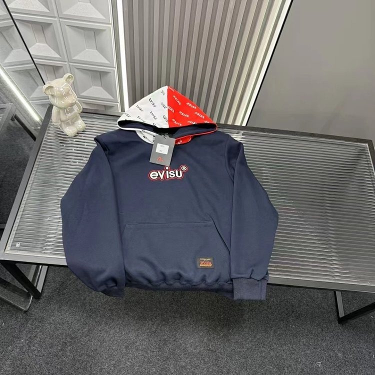 EVISU hooded red and white hoodie