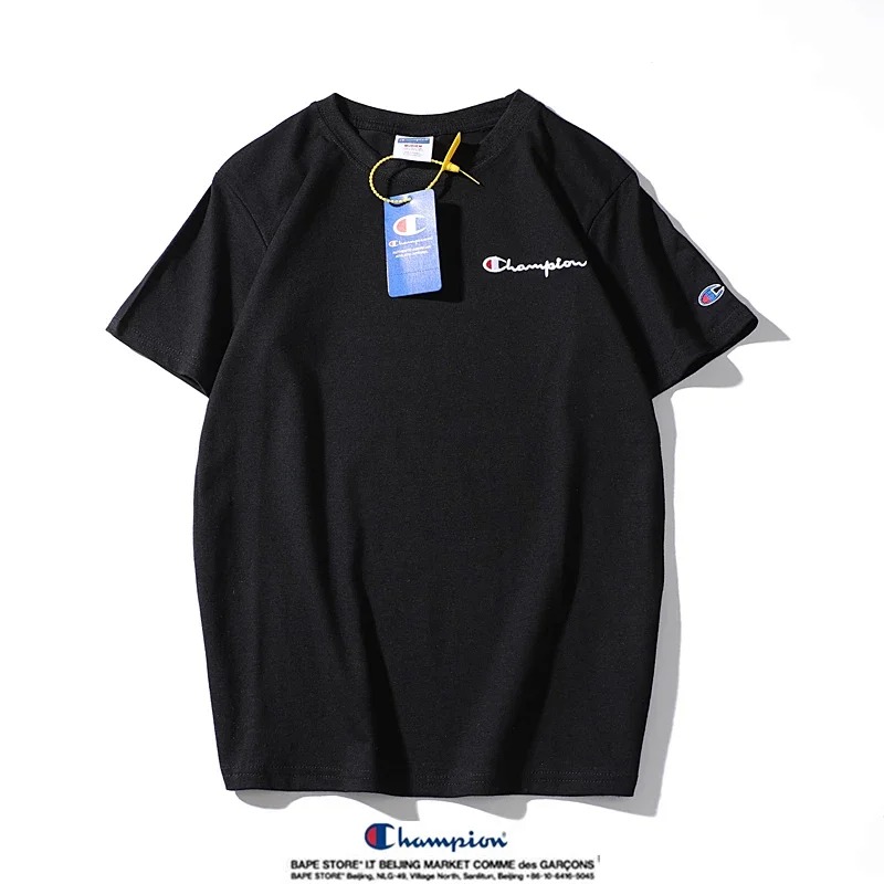 Champion small label pure cotton round neck short sleeved T-shirt