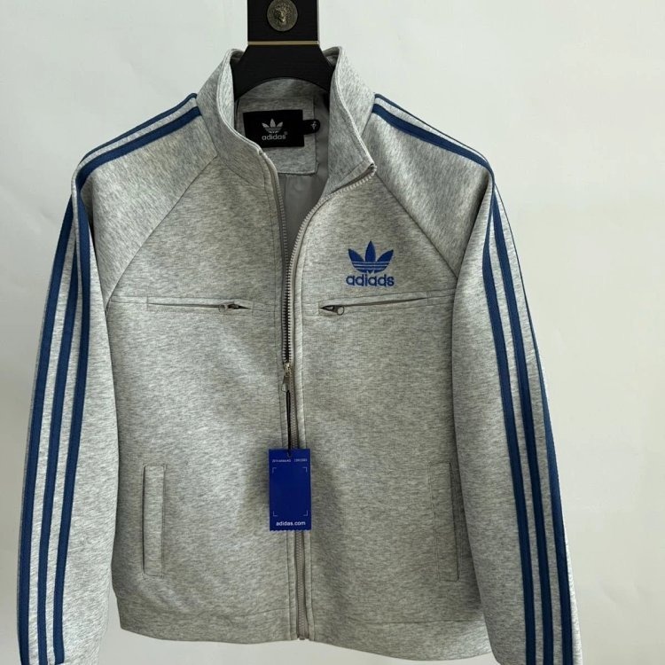 Adidas Three Leaf Clover Spring New Coat Stand up Collar Casual Embroidery Men's and Women's Versatile