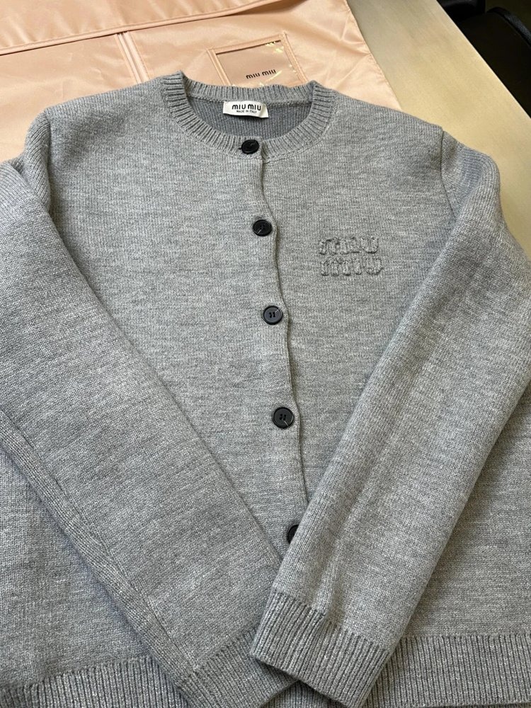 Miumiu Knitted Cardigan Trendy Sweater