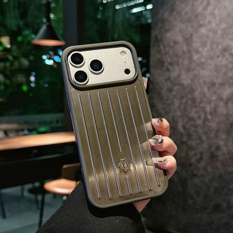 Aluminum alloy Apple 17 Pro Max suitcase-style full-coverage phone case for i Phone 15/14/13 (black