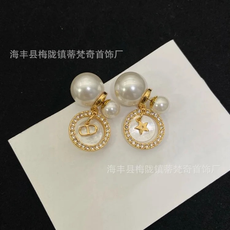 Dijia/Djia earrings size pearl little bee butterfly CD earrings new temperament front and rear hanging earrings wholesale