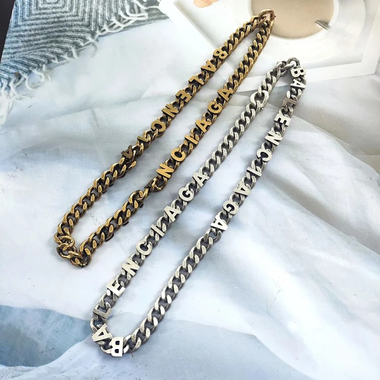 Internet celebrity Paris style heavy industry old Cuban chain street style versatile retro necklace boyfriend style weight necklace