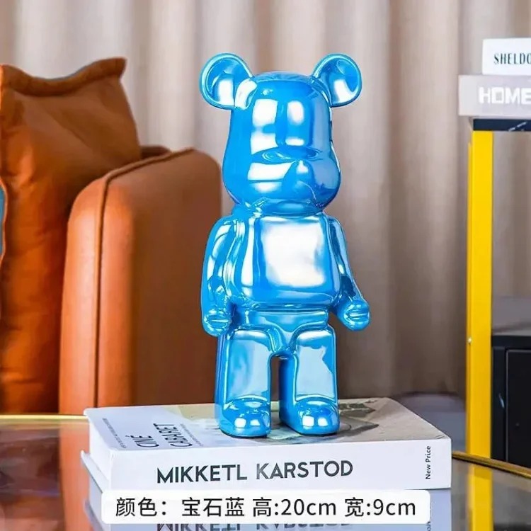 Light luxury TV cabinet cartoon Internet celebrity violent bear ornaments building block bear living room large floor-standing 387
