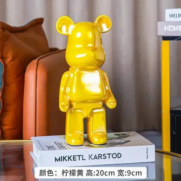 Light luxury TV cabinet cartoon Internet celebrity violent bear ornaments building block bear living room large floor-standing 387