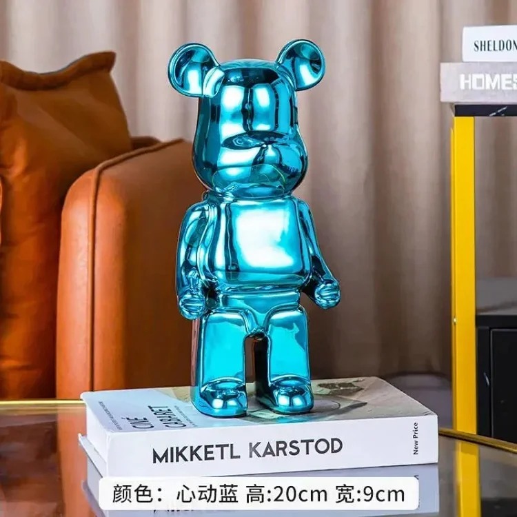 Light luxury TV cabinet cartoon Internet celebrity violent bear ornaments building block bear living room large floor-standing 387