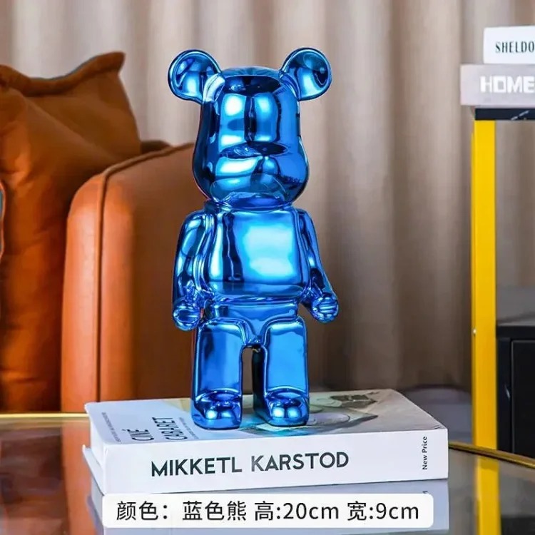 Light luxury TV cabinet cartoon Internet celebrity violent bear ornaments building block bear living room large floor-standing 387
