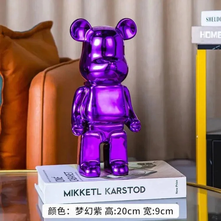 Light luxury TV cabinet cartoon Internet celebrity violent bear ornaments building block bear living room large floor-standing 387