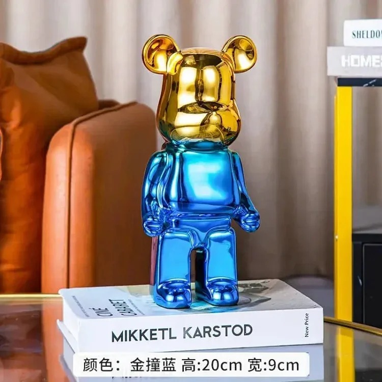 Light luxury TV cabinet cartoon Internet celebrity violent bear ornaments building block bear living room large floor-standing 387