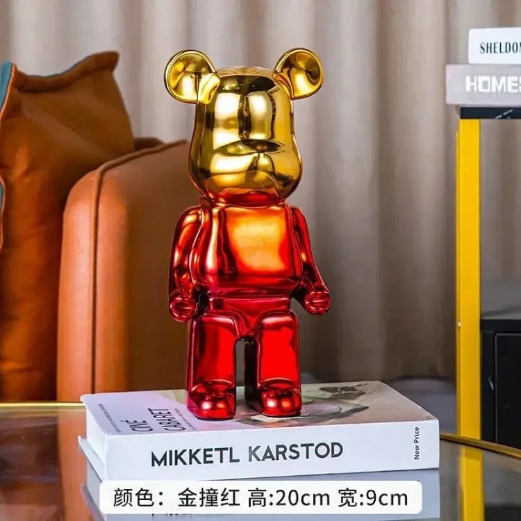 Light luxury TV cabinet cartoon Internet celebrity violent bear ornaments building block bear living room large floor-standing 387