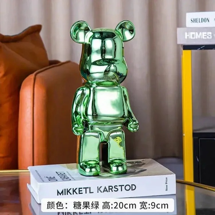 Light luxury TV cabinet cartoon Internet celebrity violent bear ornaments building block bear living room large floor-standing 387