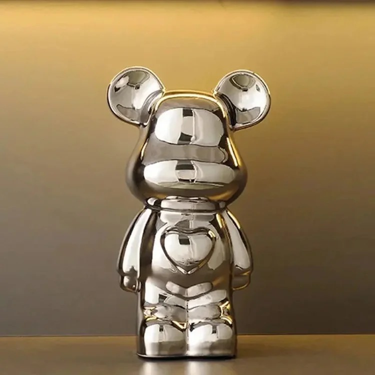 Light luxury TV cabinet cartoon Internet celebrity violent bear ornaments building block bear living room large floor-standing 387