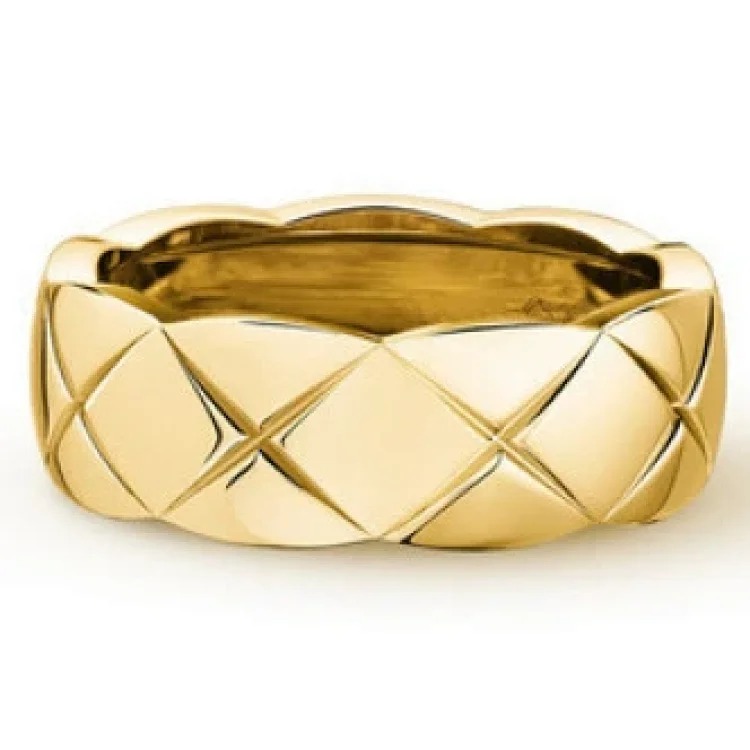 Coco Crush diamond ring with rhombus pattern wide hand-set square diamond ring stackable versatile ring zircon