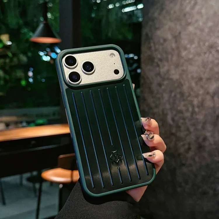 Aluminum alloy Apple 17 Pro Max suitcase-style full-coverage phone case for iPhone 15/14/13 (black