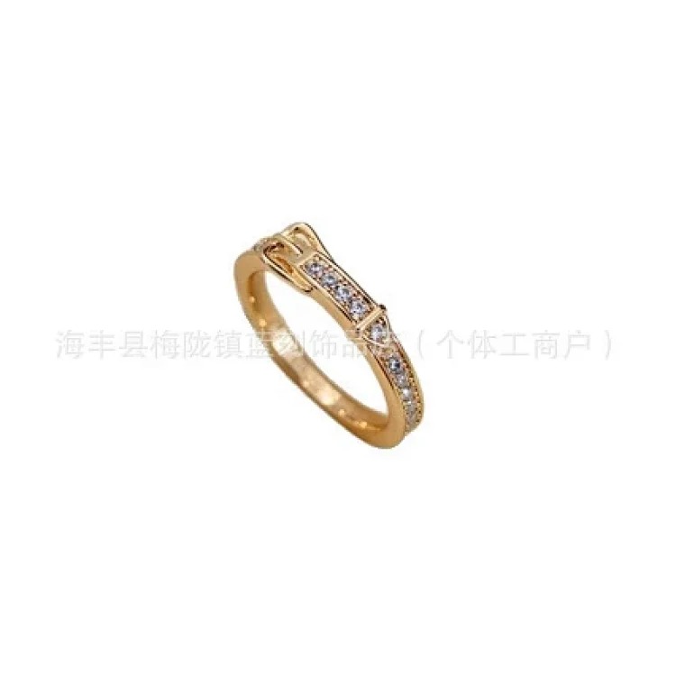 Aijia New Belt Buckle Seiko Super Flash Ring Women s Double Circle Niche Design Light Luxurious Temperament Simple Couple s Finger