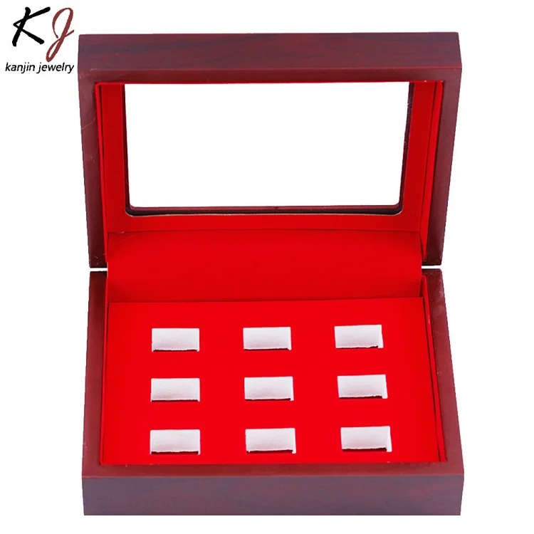 Jewelry Box Packaging Wooden Box Porous Champion Ring Set Box Ring Jewelry Box Wholesale Factory Direct Sales