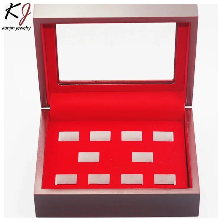 Jewelry Box Packaging Wooden Box Porous Champion Ring Set Box Ring Jewelry Box Wholesale Factory Direct Sales