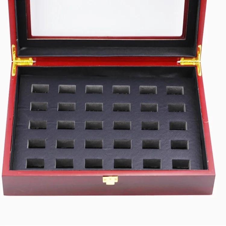 Jewelry Box Packaging Wooden Box Porous Champion Ring Set Box Ring Jewelry Box Wholesale Factory Direct Sales