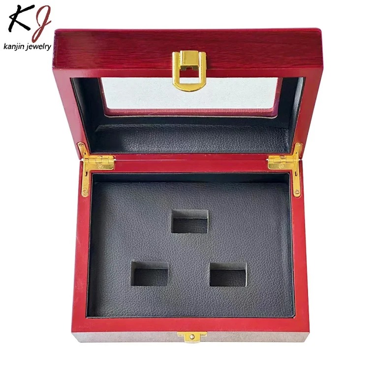 Jewelry Box Packaging Wooden Box Porous Champion Ring Set Box Ring Jewelry Box Wholesale Factory Direct Sales