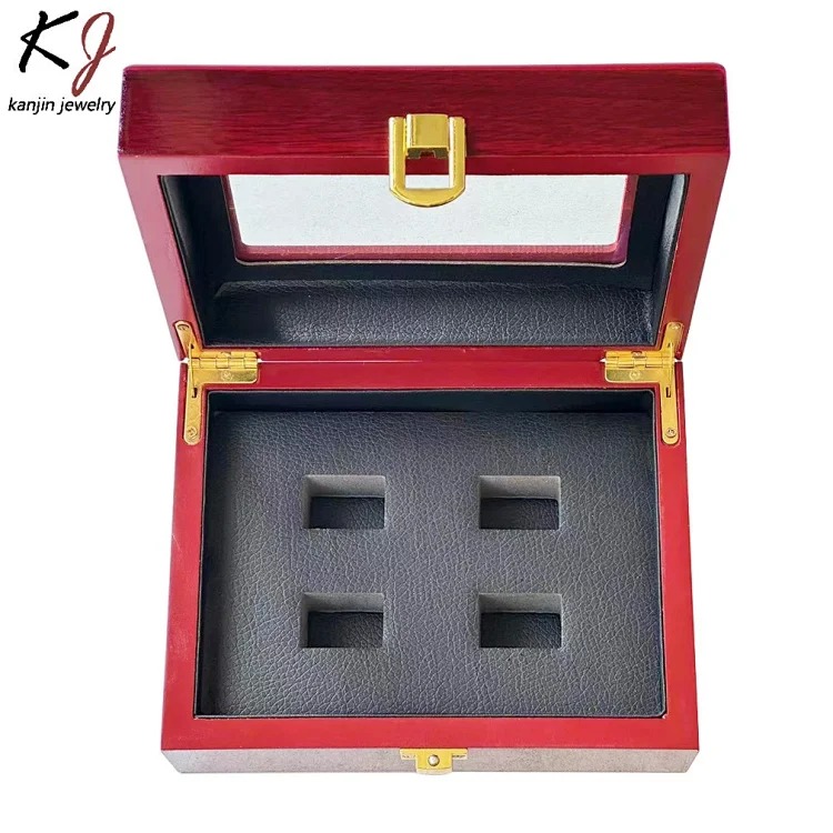 Jewelry Box Packaging Wooden Box Porous Champion Ring Set Box Ring Jewelry Box Wholesale Factory Direct Sales