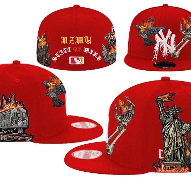 Baseball cap large head circumference non-adjustable flat brim hat