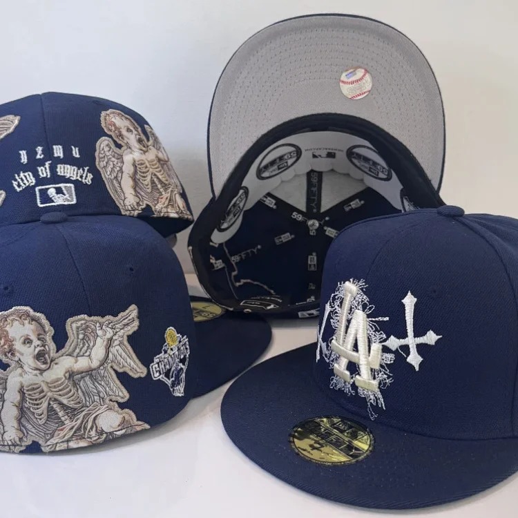 Baseball cap large head circumference non-adjustable flat brim hat