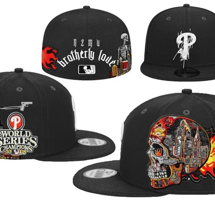 Baseball cap large head circumference non-adjustable flat brim hat