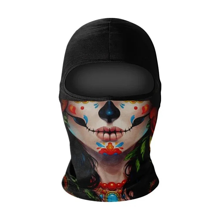 Headgear motorcycle sun protection motorcycle ice silk windproof skull mask for men and women breathable and sweat-wicking full face neck scarf hood