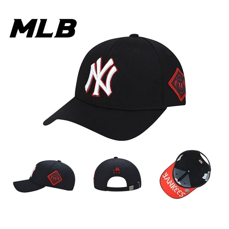 mlb hat men and women 2026 new ny hard top baseball cap big head circumference sun hat la peaked cap large brim