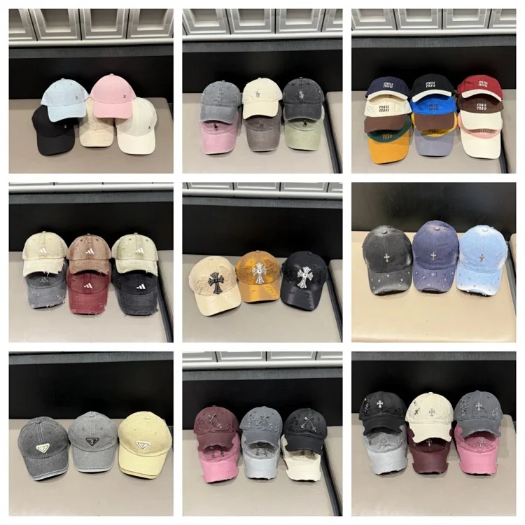 Spring and summer new hats women's personalized baseball caps with holes, large head circumference, cotton peaked caps, sun protection hats