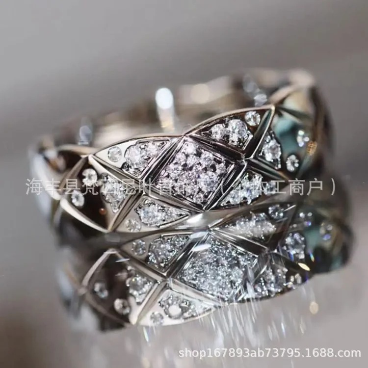 High V gold coco diamond ring diamond diamond ring sterling silver 18k rose gold source factory direct sales