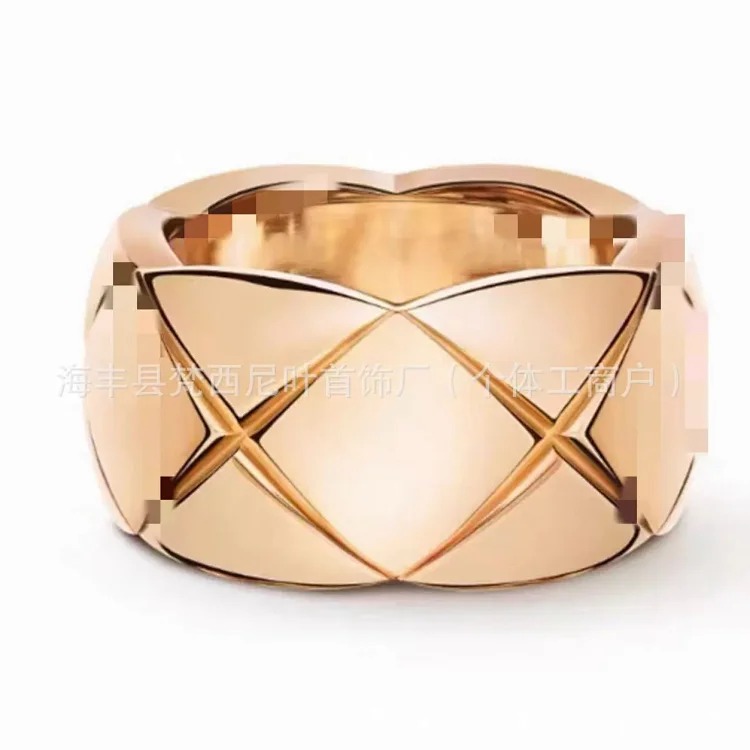 High V gold coco diamond ring diamond diamond ring sterling silver 18k rose gold source factory direct sales
