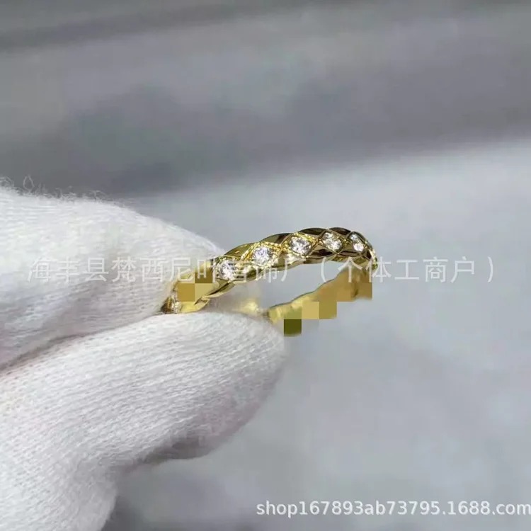 High V gold coco diamond ring diamond diamond ring sterling silver 18k rose gold source factory direct sales