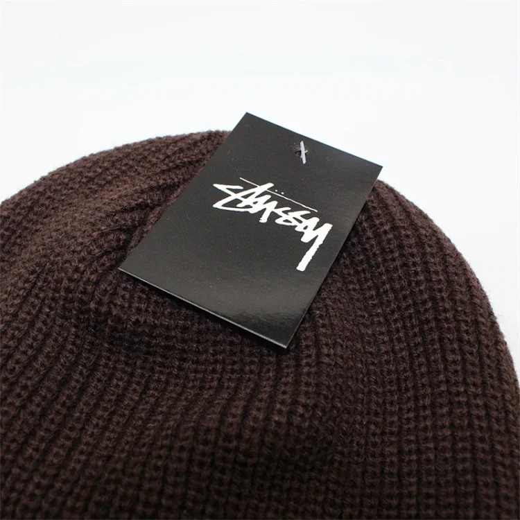 Solid color embroidered knitted hat for men and women, warm straw writing cold hat, student couple, street dance, hip-hop woolen hat-CY