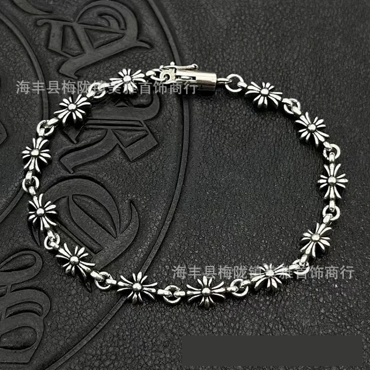 Crowe retro cross thin letter bracelet cross flower ball TINY E full flower jewelry with diamond gold bracelet