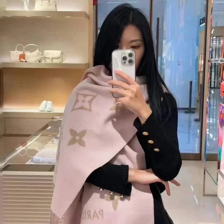 Letter scarf women s imitation cashmere scarf tassel double-sided shawl warm scarf versatile